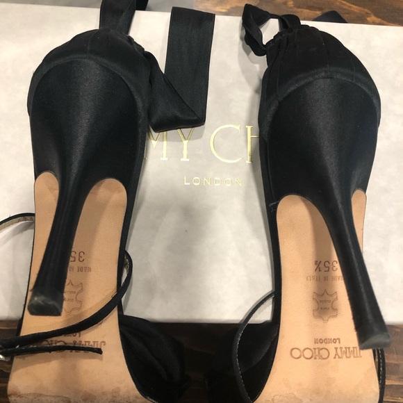 Jimmy Choo Macy Satin Heels - Picture 6 of 7